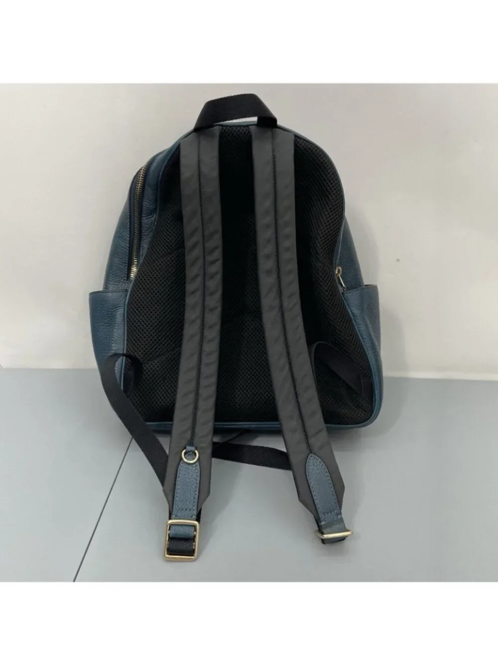 Coach Court Backpack Bag Pebbled Leather Zip 5666 Teal Green